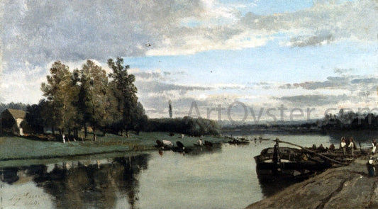  Eugene Ciceri L'ile d'Allegre at Bougival - Canvas Print