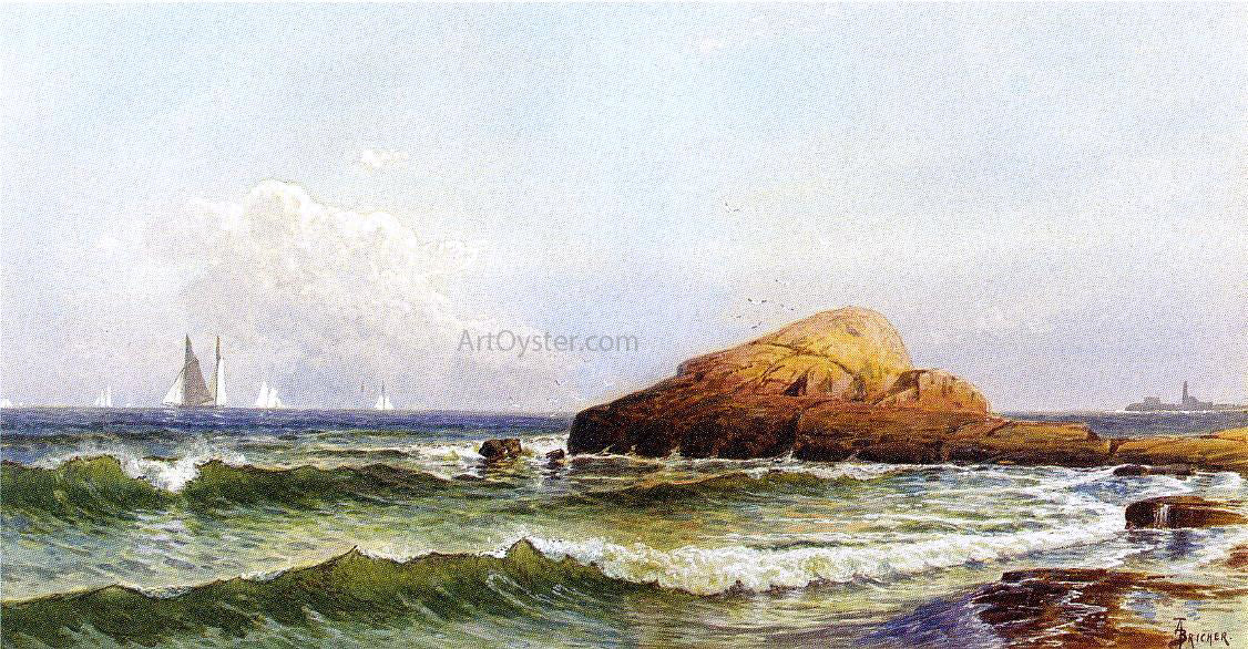  Alfred Thompson Bricher Little Bass Rock, Narragansett Pier - Canvas Print