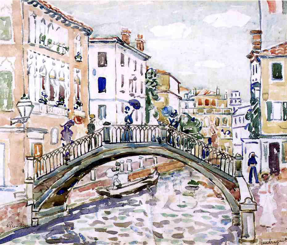  Maurice Prendergast Little Bridge, Venice - Canvas Print