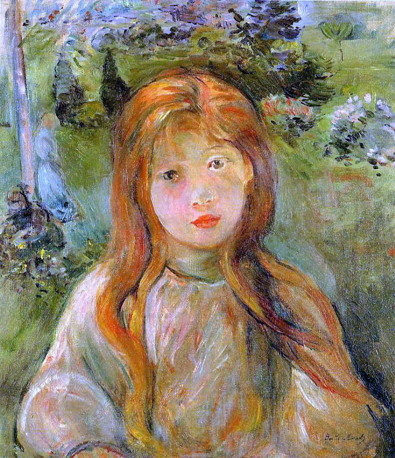  Berthe Morisot Little Girl at Mesnil (Jeanne Bodeau) - Canvas Print