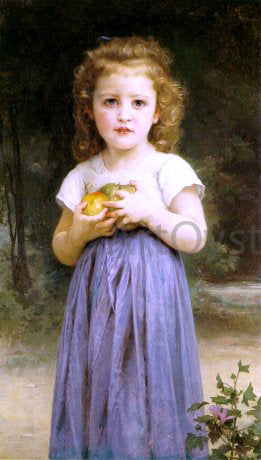  William Adolphe Bouguereau A Little Girl Holding Apples - Canvas Print