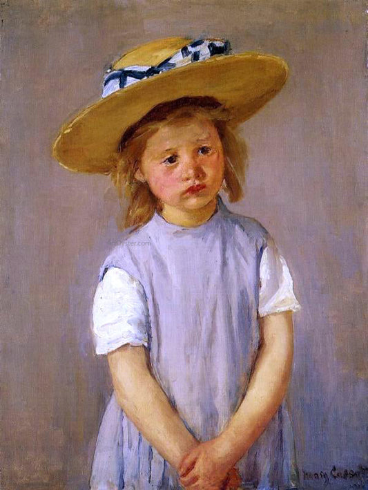  Mary Cassatt Little Girl in a Big Straw Hat and a Pinnafore - Canvas Print