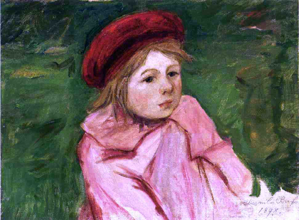  Mary Cassatt Little Girl in a Red Beret - Canvas Print