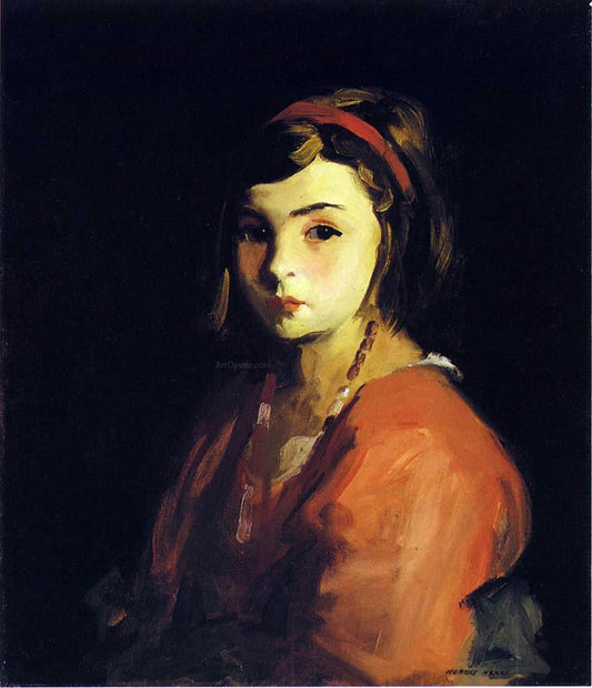  Robert Henri Little Girl in Red (also known as Agnes in Red) - Canvas Print
