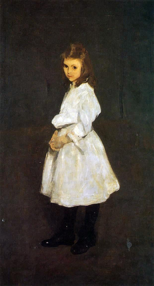  George Wesley Bellows Little Girl in White (also known as Queenie Barnett) - Canvas Print