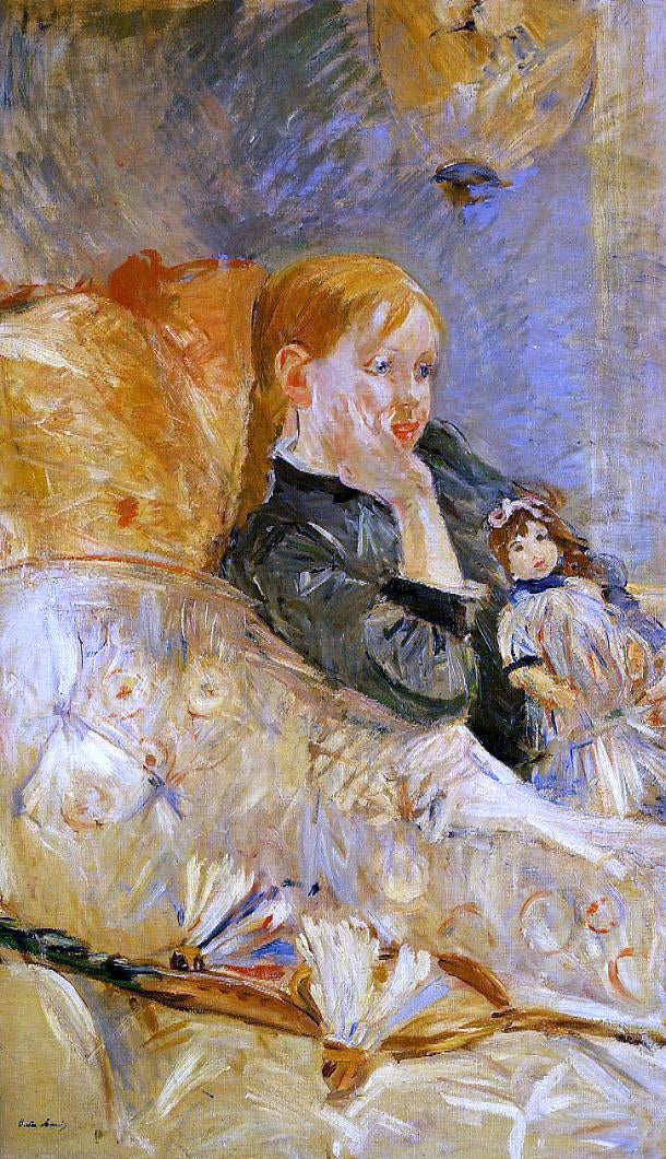  Berthe Morisot A Little Girl with a Doll - Canvas Print