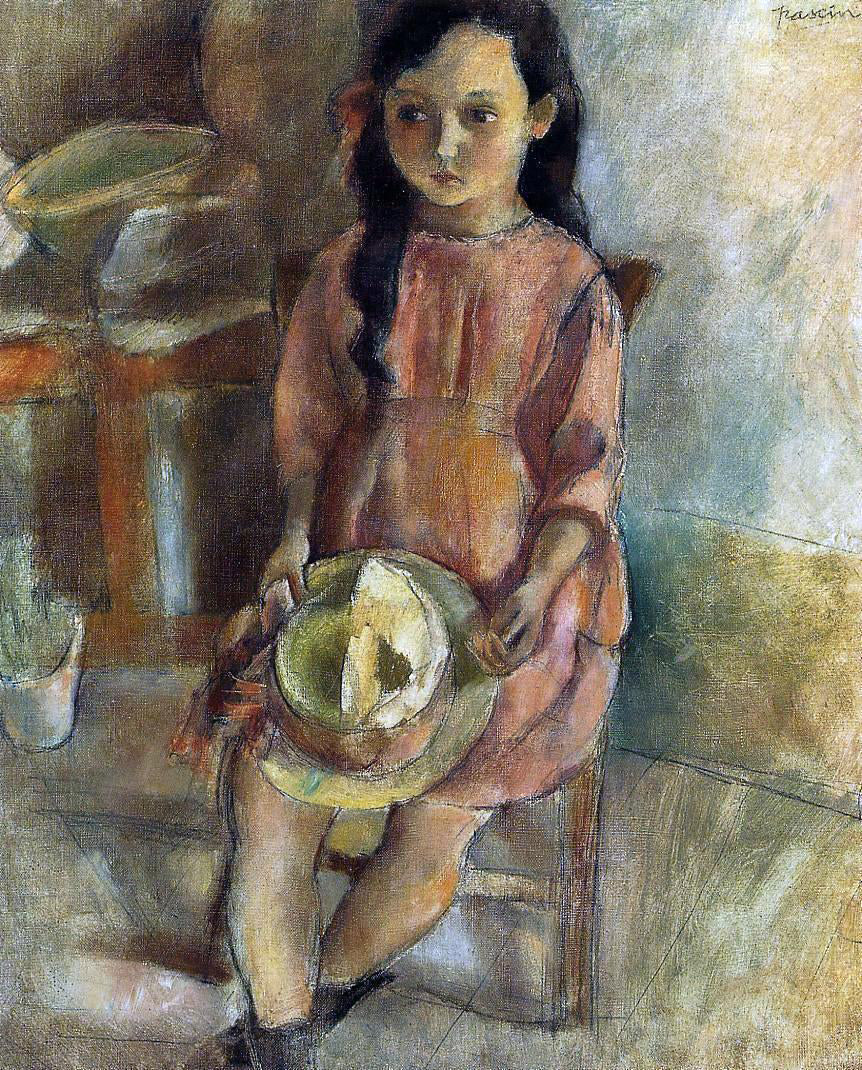  Jules Pascin A Little Girl with a Hat - Canvas Print