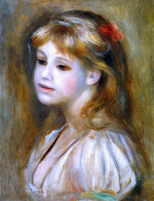  Pierre Auguste Renoir Little Girl with a Red Hair Knot - Canvas Print