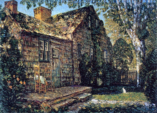  Frederick Childe Hassam Little Old Cottage, Egypt Lane, East Hampton - Canvas Print