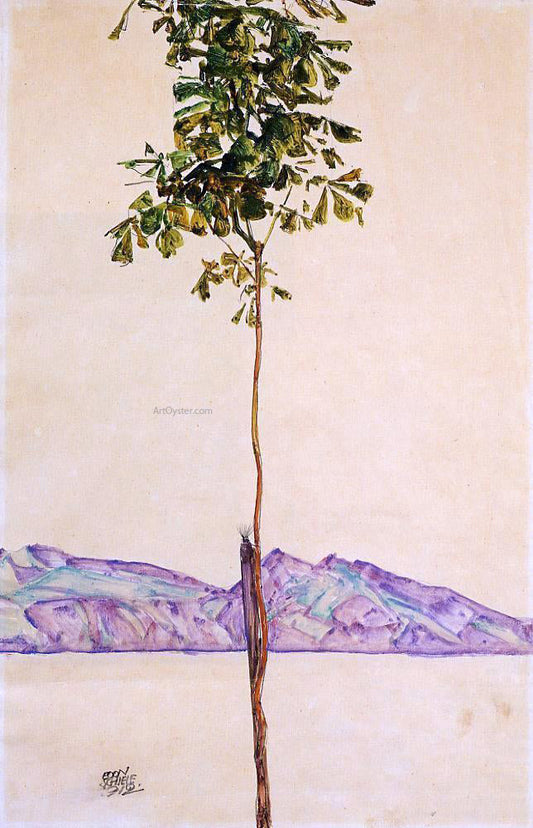  Egon Schiele Little Tree (also known as Chestnut Tree at Lake Constance) - Canvas Print