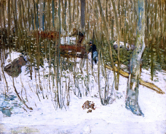  Julian Alden Weir Loading Ice - Canvas Print