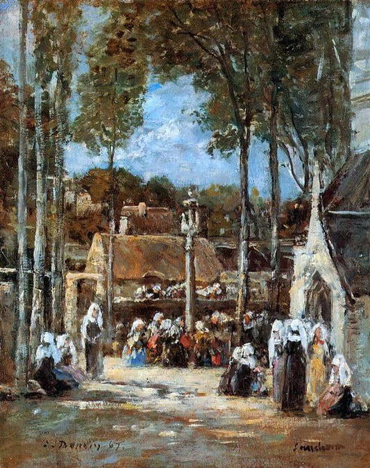  Eugene-Louis Boudin Local Pilgrimmage at Landerneau - Canvas Print