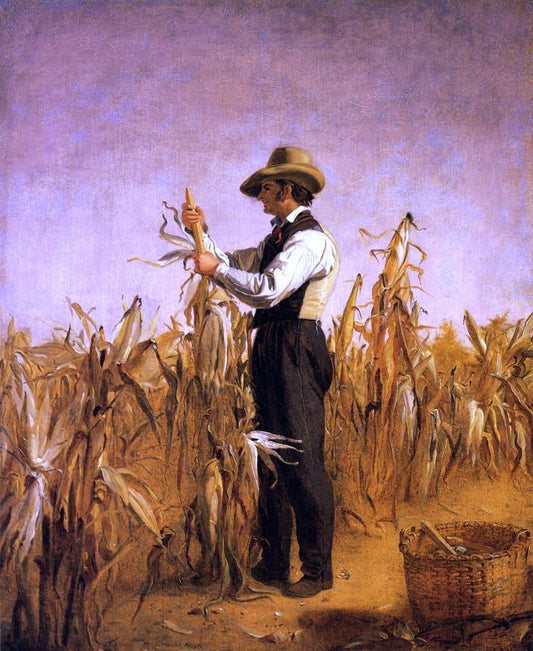  William Sidney Mount Long Island Farmer Husking Corn - Canvas Print