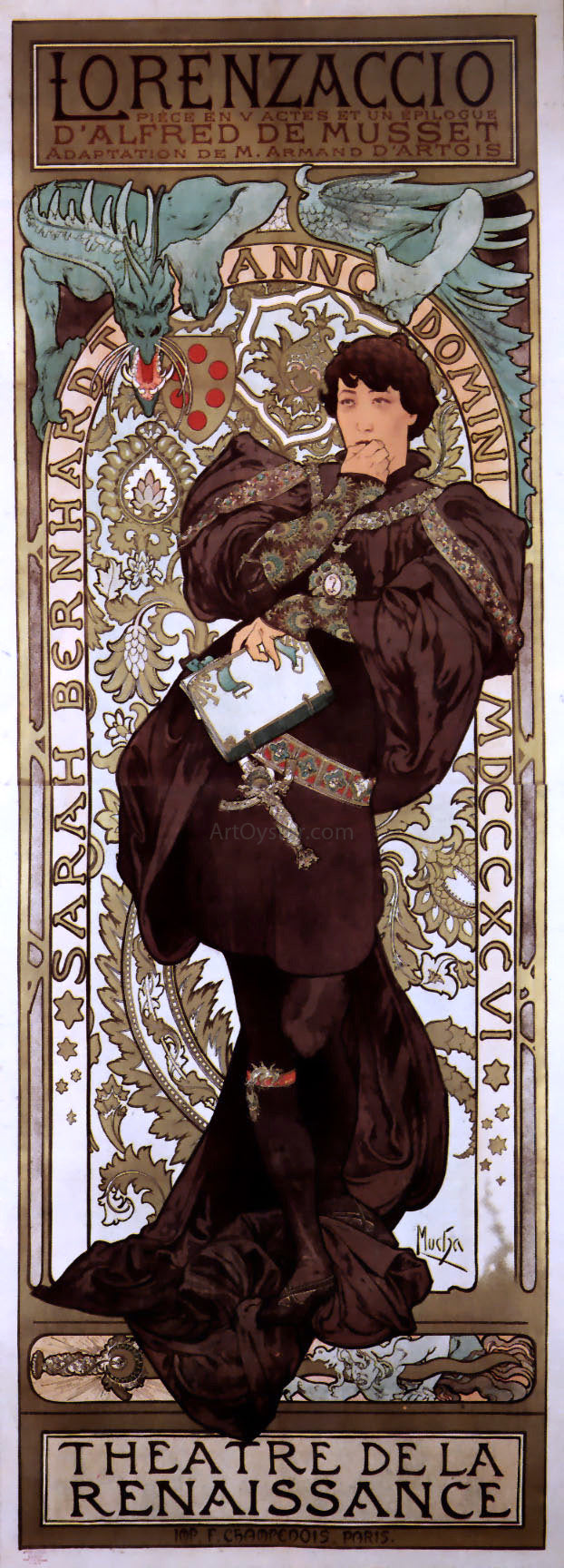  Alphonse Maria Mucha Lorenzaccio - Canvas Print