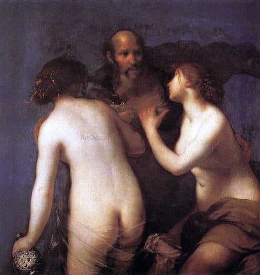  Francesco Furini Lot and his Daughters - Canvas Print