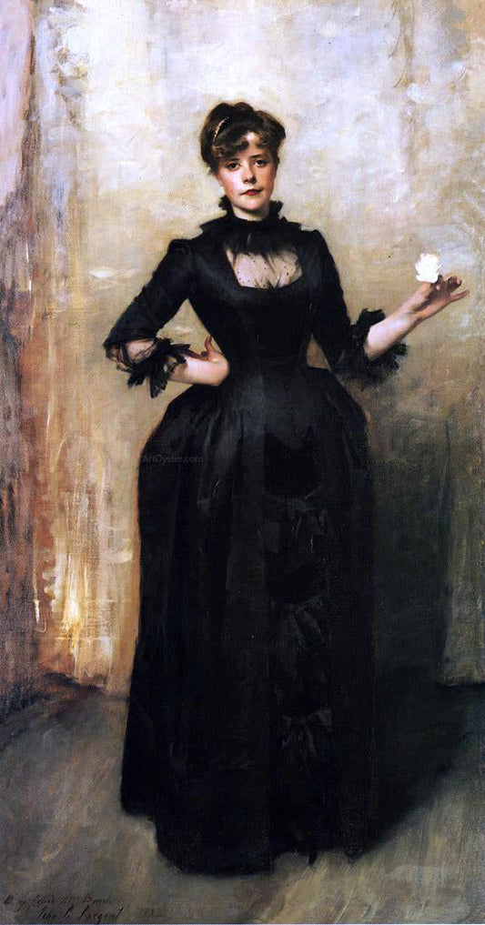  John Singer Sargent Louise Burckhardt (also known as Lady with a Rose) - Canvas Print