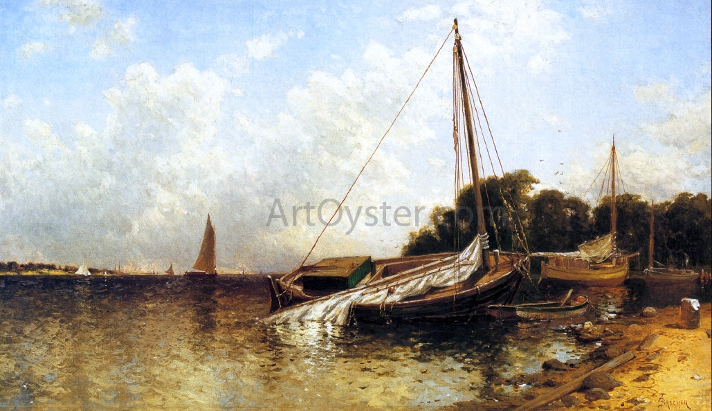  Alfred Thompson Bricher Low Tide, Narragansett Bay - Canvas Print