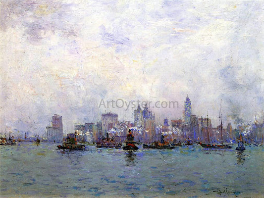  Paul Sawyier Lower New York from Grace & Co.'s Pier - Canvas Print