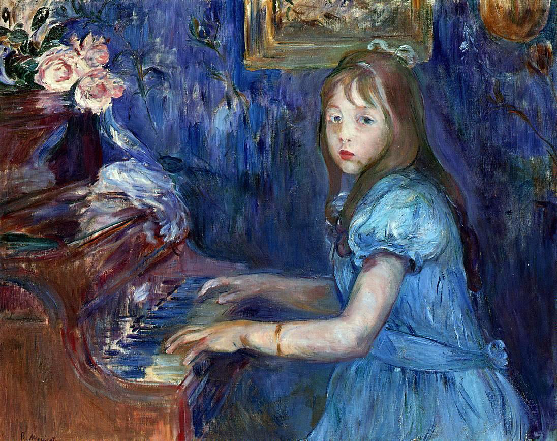  Berthe Morisot Lucie Leon at the Piano - Canvas Print