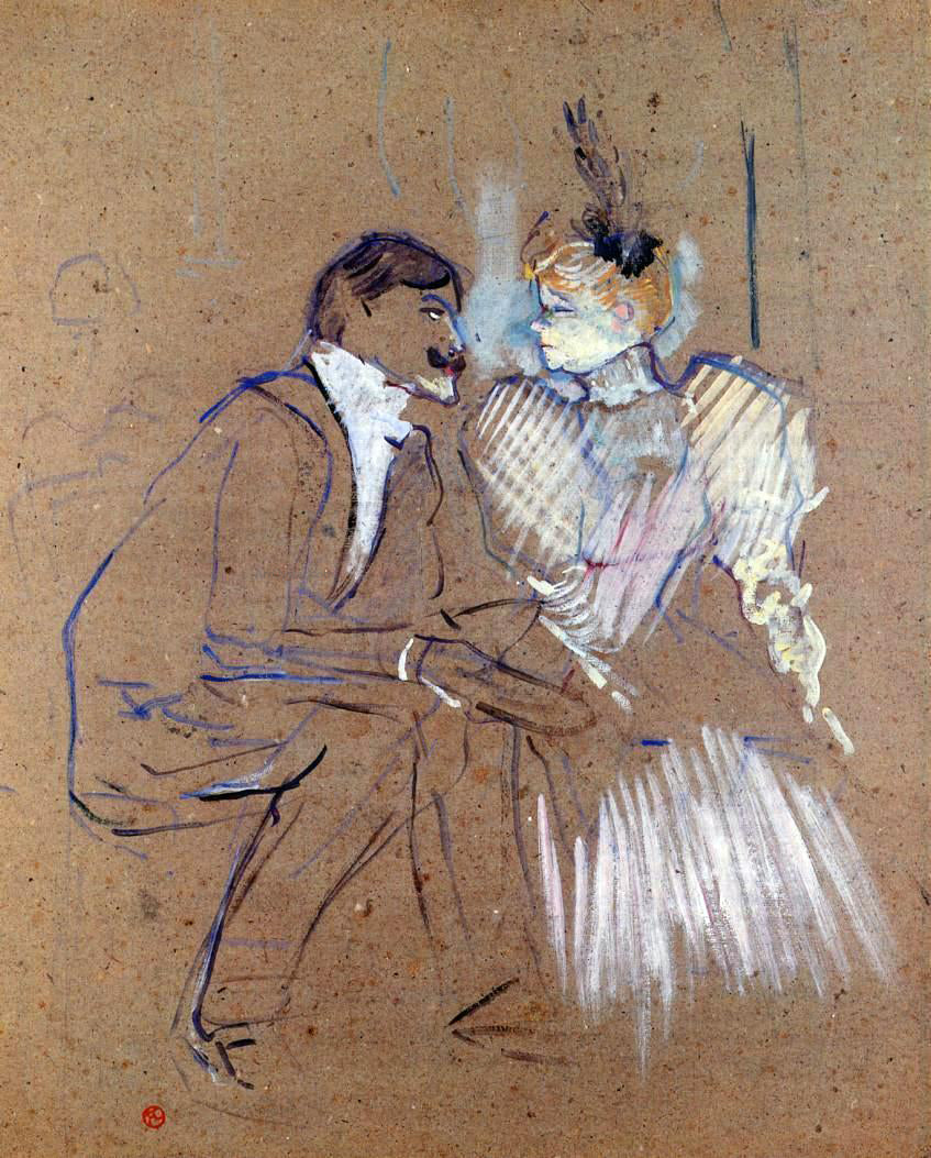  Henri De Toulouse-Lautrec Lucien Guitry and Granne Granier - Canvas Print