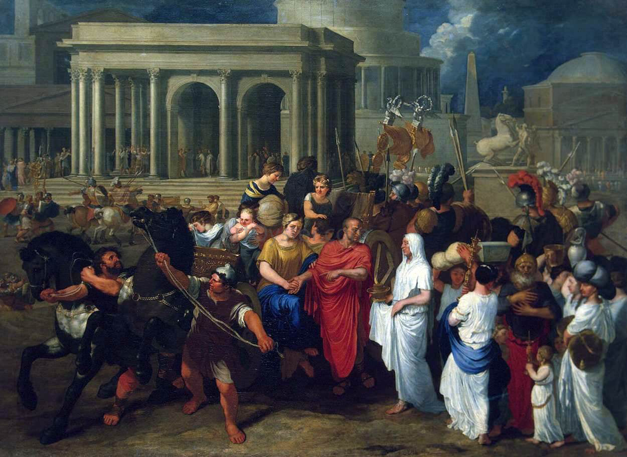  Bertholet Flemal Lucius Albinus Giving his Carriage to Vestals - Canvas Print