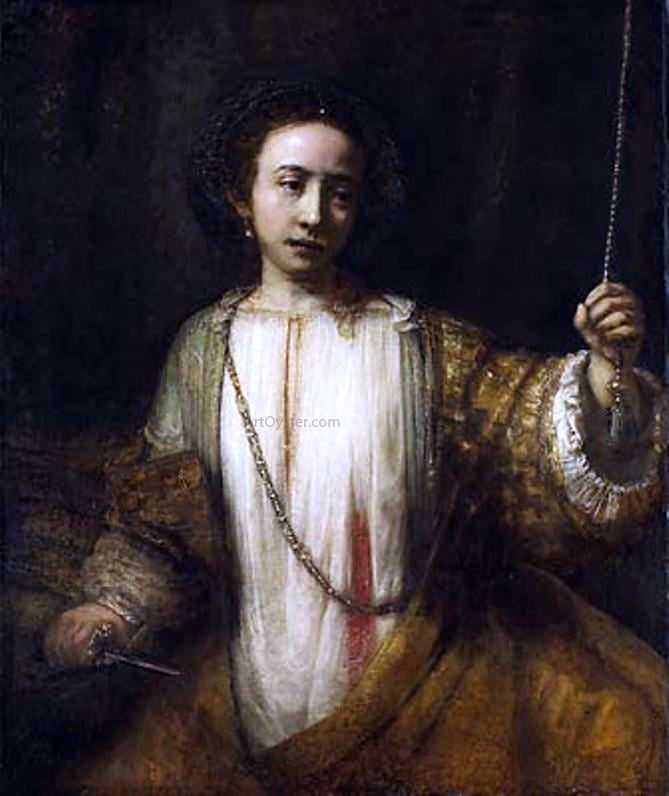  Rembrandt Van Rijn Lucretia - Canvas Print