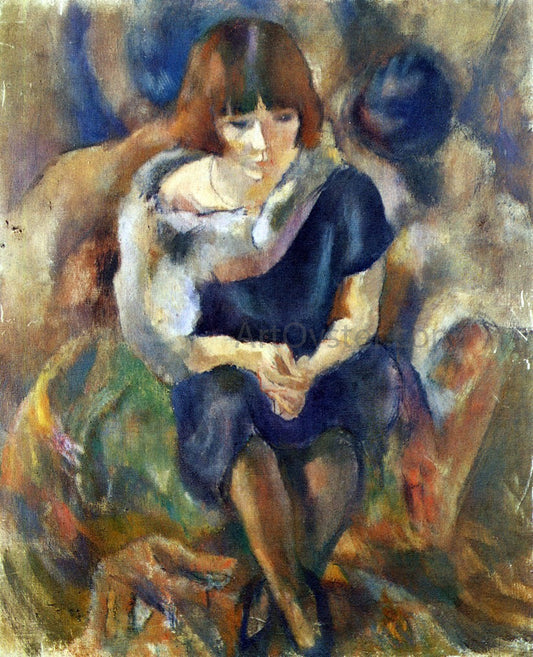  Jules Pascin Lucy with a Fur Piece - Canvas Print