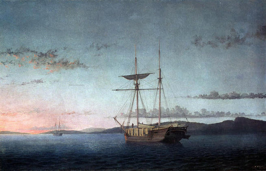  Fitz Hugh Lane Lumber Schooners at Evening on Penobscot Bay - Canvas Print