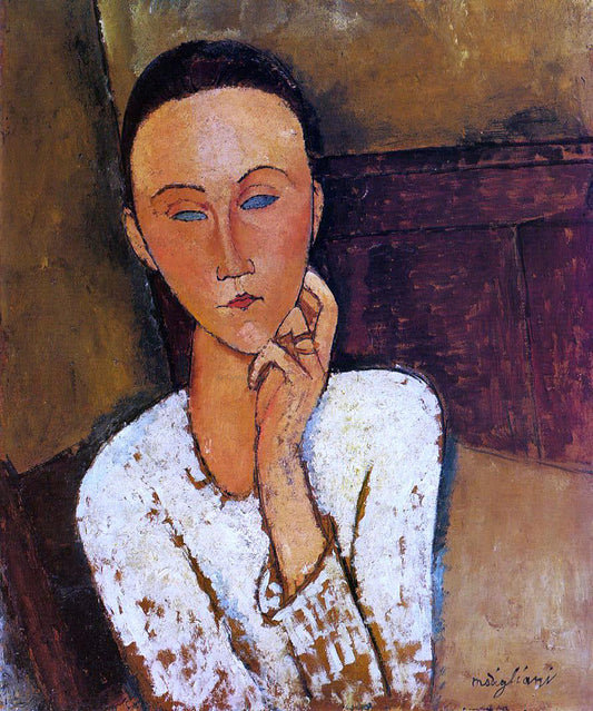  Amedeo Modigliani Lunia Czechowska, Left Hand on Her Cheek - Canvas Print