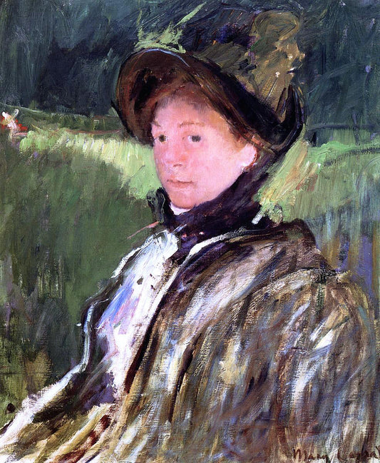  Mary Cassatt Lydia Cassatt in a Green Bonnet and a Coat - Canvas Print