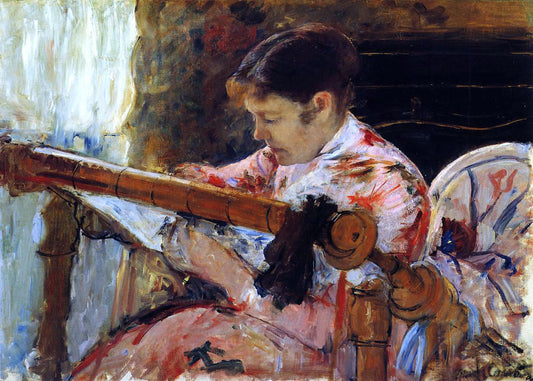  Mary Cassatt Lydia Seated at an Embroidery Frame - Canvas Print