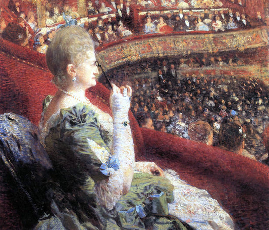  Theo Van Rysselberghe Madame Edmond Picard in Her Box at Theatre de la Monnaie - Canvas Print