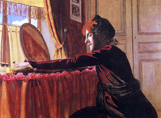  Felix Vallotton Madame Felix Vallotton at Her Dressing Table - Canvas Print