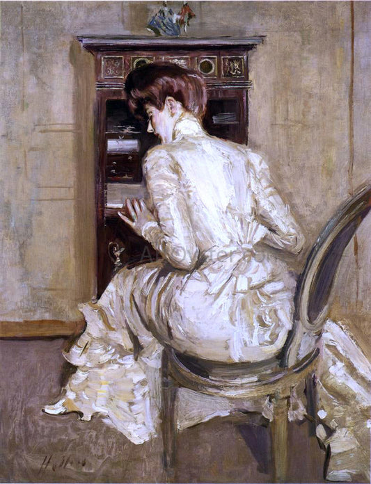  Paul Cesar Helleu Madame Paul Helleu Seated at Her Secretaire, Seen from the Back - Canvas Print