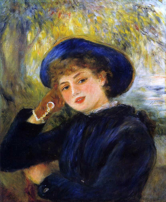  Pierre Auguste Renoir Mademoiselle Demarsy (also known as Woman Leaning on Her Elbow) - Canvas Print