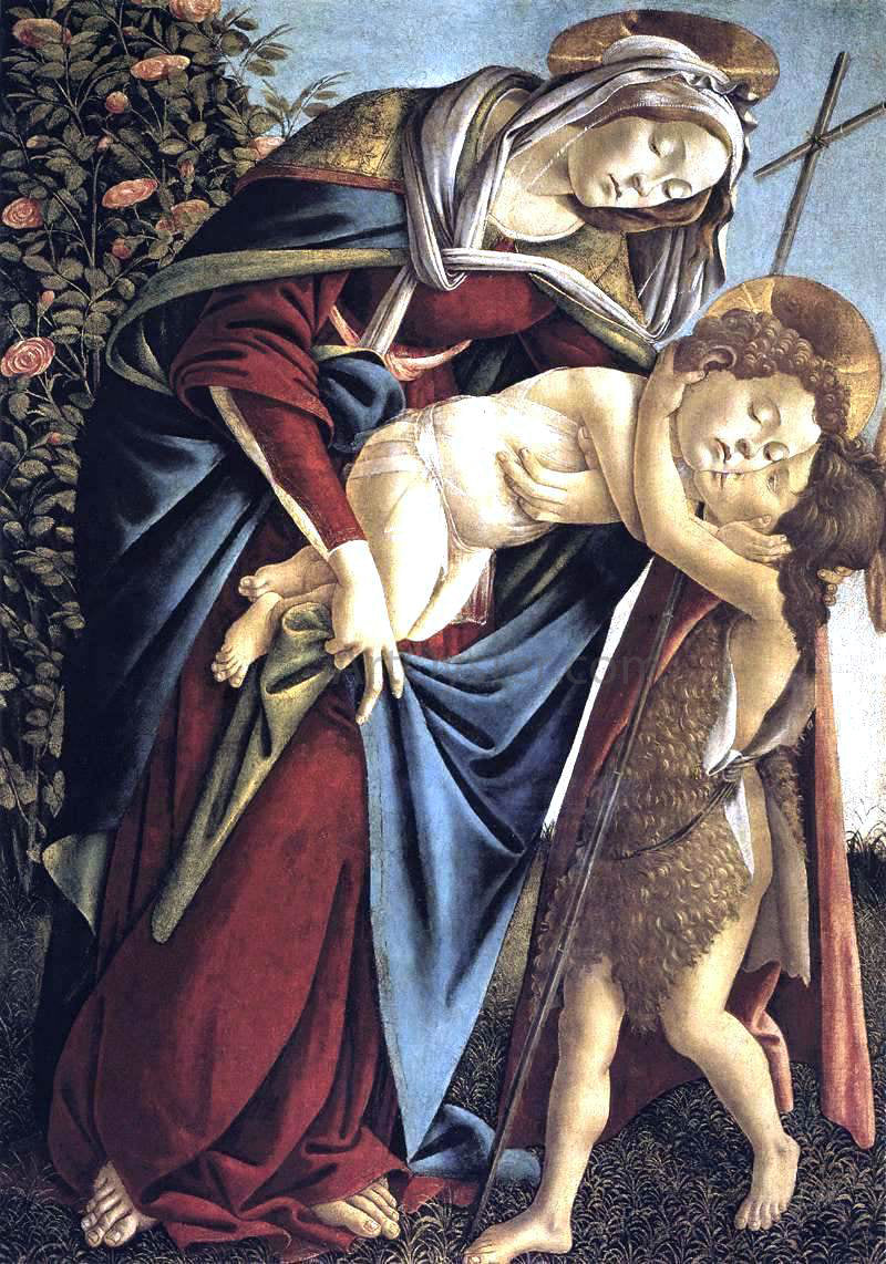  Sandro Botticelli Madonna and Child and the Young St John the Baptist - Canvas Print