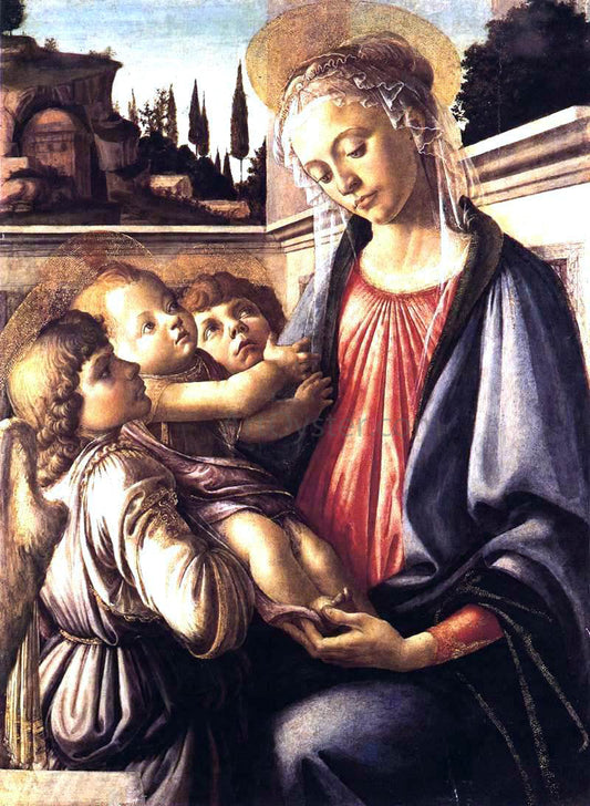  Sandro Botticelli Madonna and Child and Two Angels - Canvas Print