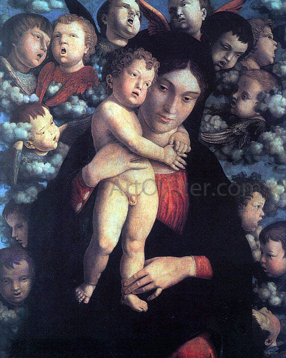  Andrea Mantegna Madonna and Child with Cherubs - Canvas Print