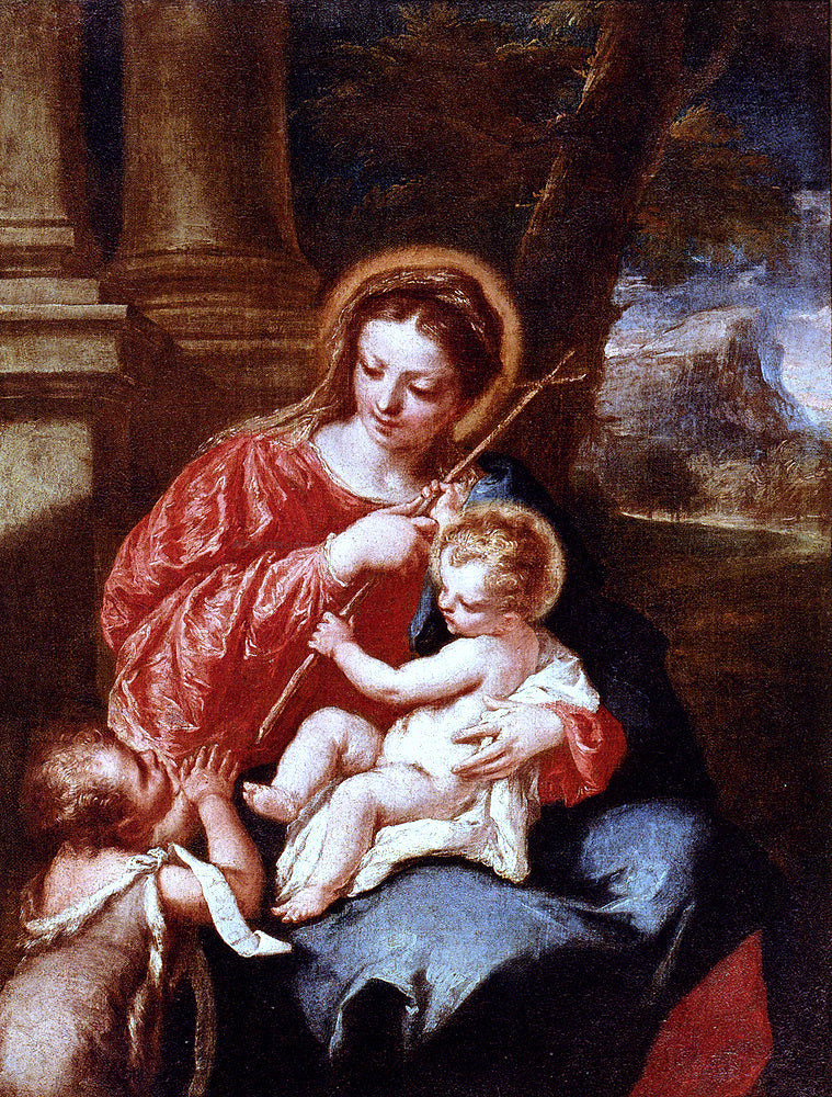  Giovanni Antonio Guardi Madonna And Child With Saint John The Baptist - Canvas Print