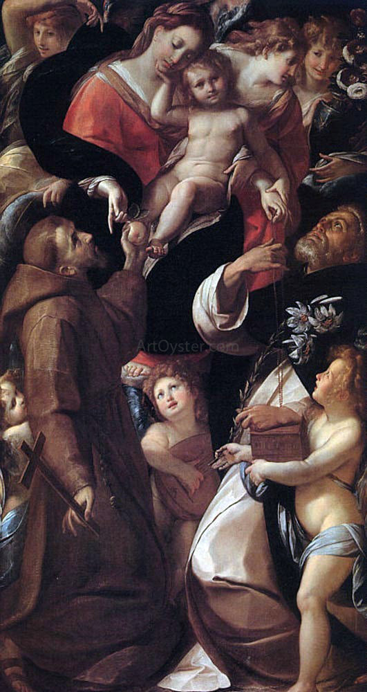  Giulio Cesare Procaccini Madonna and Child with Saints and Angels - Canvas Print