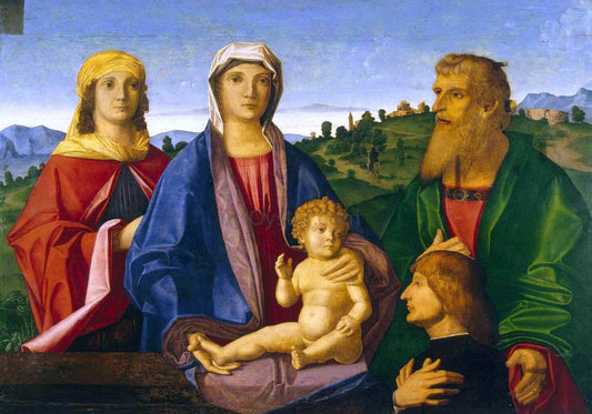  Vincenzo Catena Madonna and Child with Saints and the Donor - Canvas Print