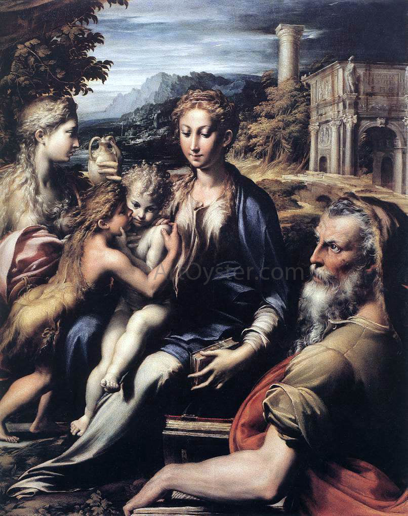  Parmigianino Madonna and Child with Saints - Canvas Print