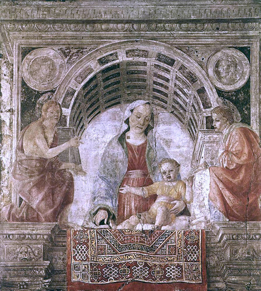  Vincenzo Foppa Madonna and Child with St John the Baptist and St John the Evangelist - Canvas Print
