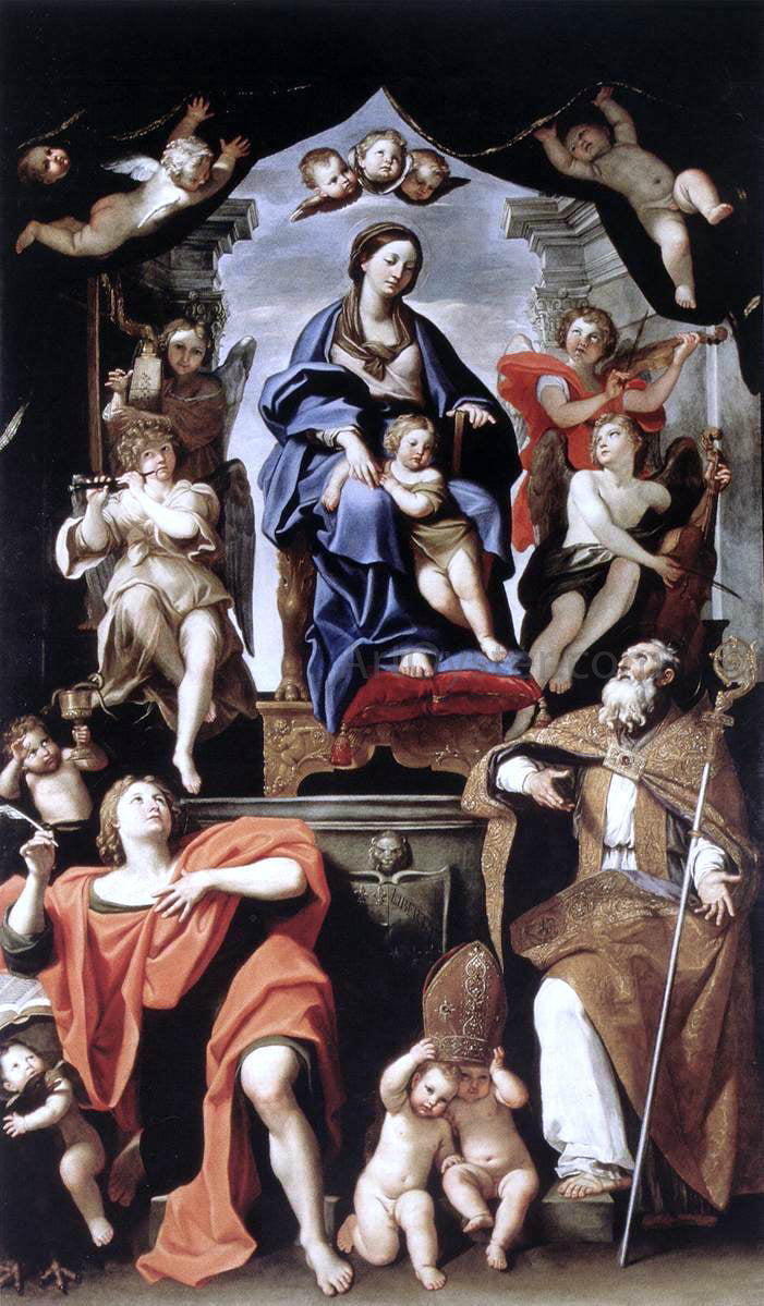  Domenichino Madonna and Child with St Petronius and St John the Evangelist - Canvas Print