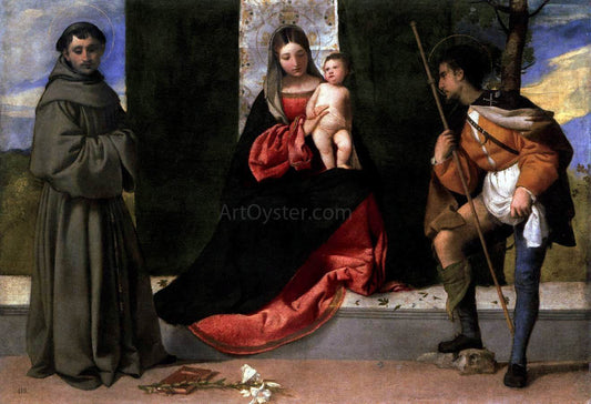  Titian Madonna and Child with Sts Anthony of Padua and Roch - Canvas Print