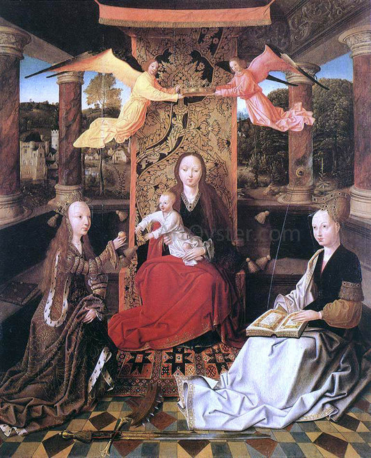 Master of Hoogstraeten Madonna and Child with Sts Catherine and Barbara - Canvas Print
