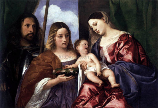  Titian Madonna and Child with Sts Dorothy and George - Canvas Print