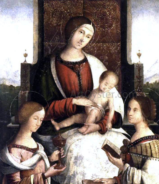 Bernardino Di Bosio Zaganelli Madonna and Child with Sts Mary Magdalene and Catherine of Alexandria - Canvas Print
