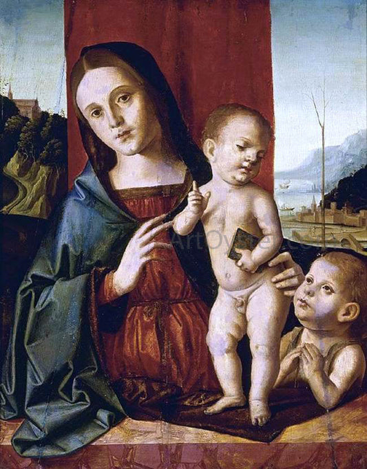  Marco Palmezzano Madonna and Child with the Infant Saint John the Baptist - Canvas Print
