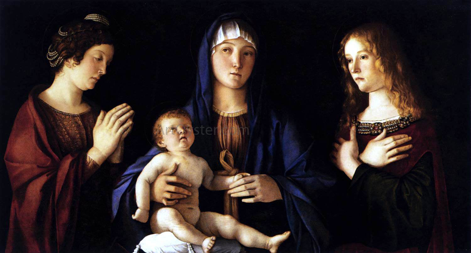  Giovanni Bellini Madonna and Child with Two Saints (Sacra Conversazione) - Canvas Print